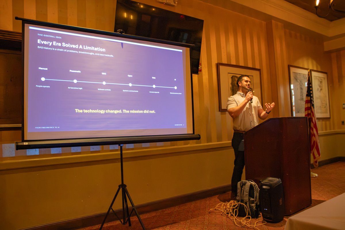 ashraefwc's tweet photo. Thank you to everyone who joined us for our September Dinner Meeting, and a special thank you to Sean Gulla for a fantastic and engaging presentation on “From Pneumatics to AI: The Evolution of Building Automation Systems.”@ashraenews

#myashrae #BAS https://t.co/HBLcvzgyYS