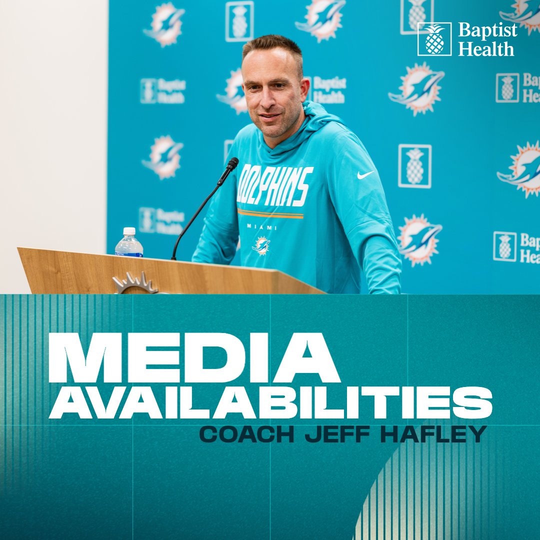 MiamiDolphins's tweet photo. Coach Hafley is live at the podium