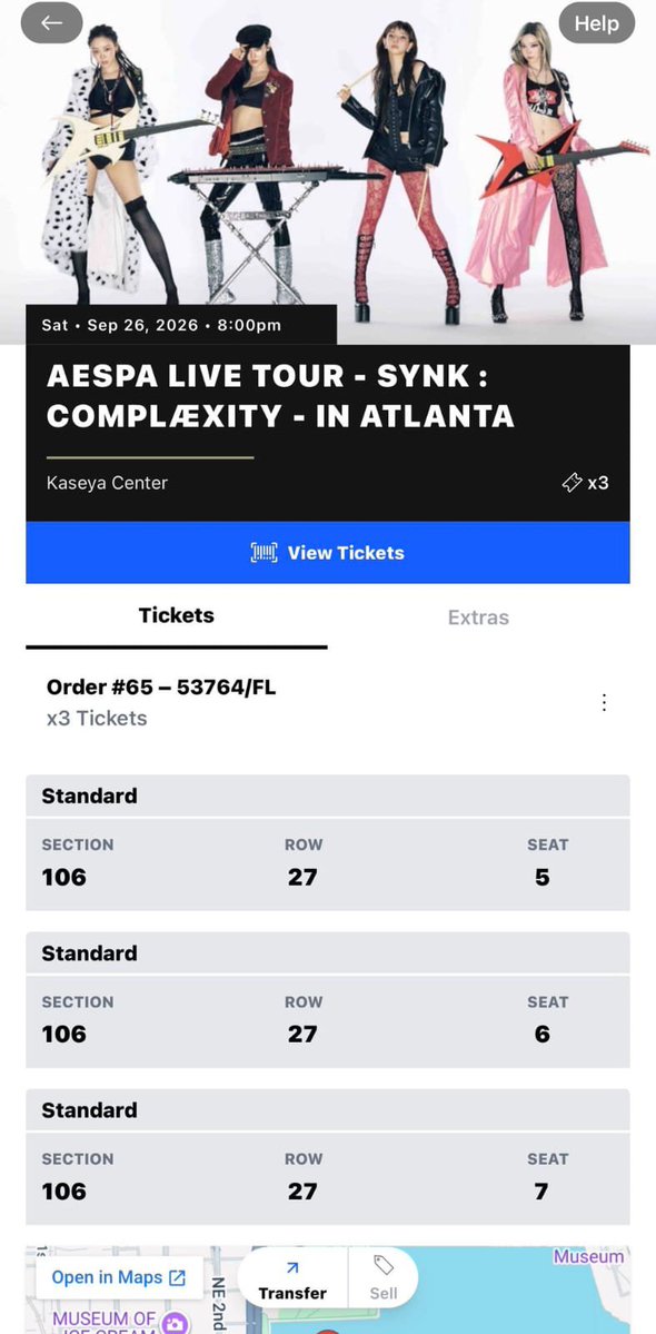 max_m1253's tweet photo. Hiya! I’m looking to get rid of my 3 tickets to go see aespa LIVE TOUR - SYNK : COMPLÆXITY - in ATLANTA Tonight!

Venue: Kaseya Center - Miami, FL

There are going for $150 each.

For more info or details on the ticket send me a dm, I am willing to show proof. https://t.co/vCdmwi77gj