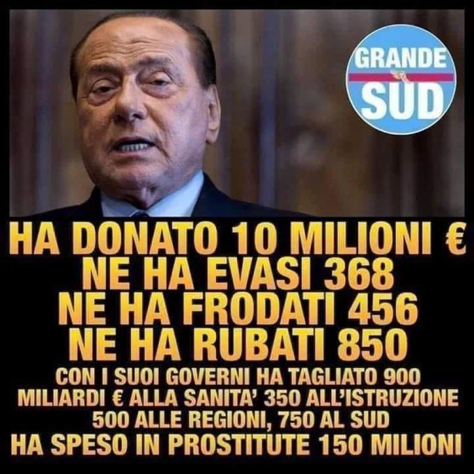 gianni19766's tweet photo. NOMINARE MALPENSA AL STRAGISTA, FASCISTA, MAFIOSO E PEDOFILO SILVIO BERLUSCONI SIGNIFICA DIRE A CHI ARRIVA NELLA MERDA DI NAZITALIA "BENVENUTI NEL PAESE DI MAFIA E PEDOFILIA". SPUTO IN FACCIA A MARINA BERLUSCONI, PIERSILVIO BERLUSCONI, PAOLO BERLUSCONI, MATTEO SALVINI (GARLASCO)! https://t.co/tNmBcMreUv