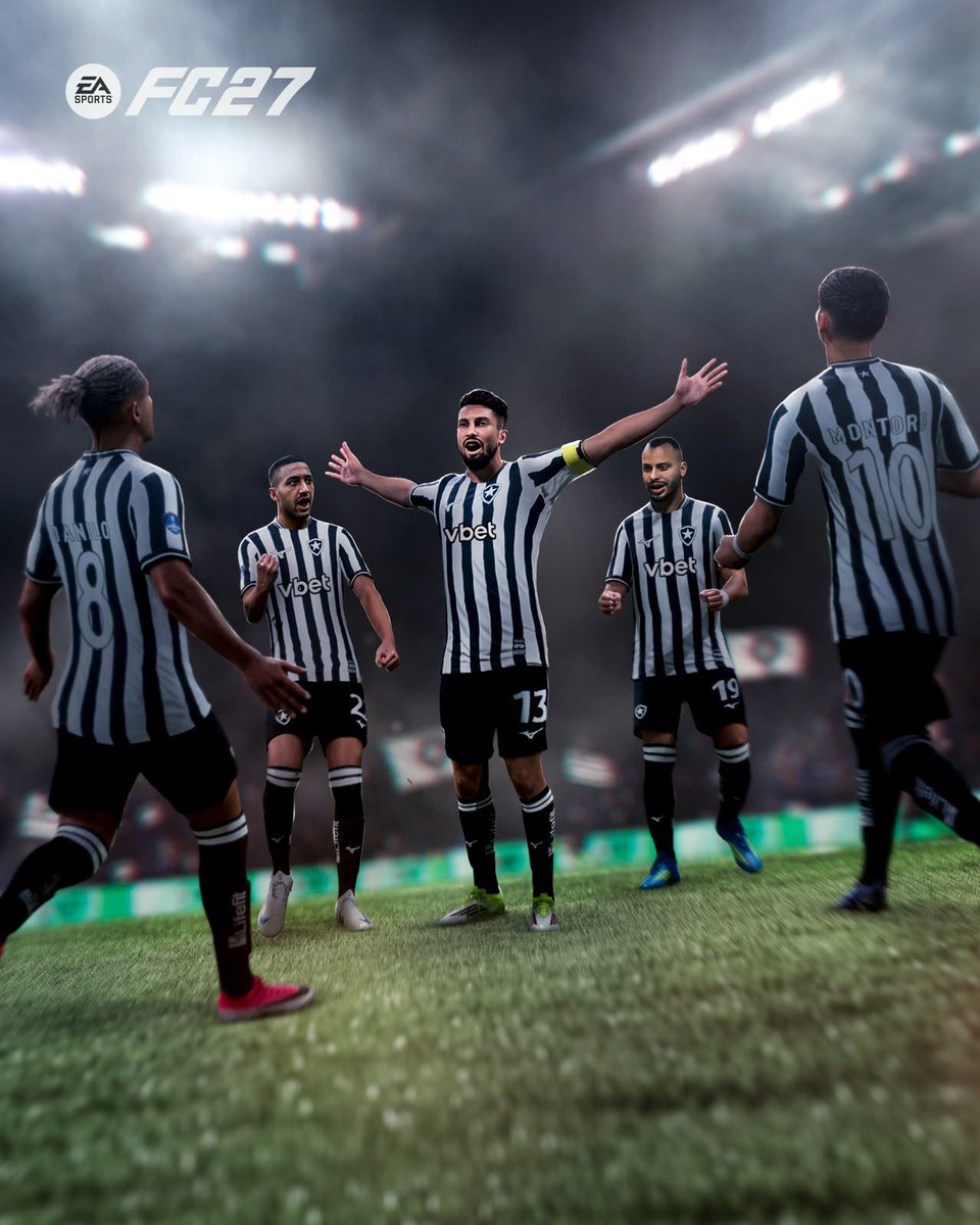 Botafogo's tweet photo. Tradição, paixão e orgulho alvinegro em cada detalhe. ⚽⭐

O #FC27 já está disponível! O Fogão tá escalado pra você dominar os servidores. É o Glorioso no seu controle! 🎮

Jogue agora. O Jogo de Todo Mundo. #BFR https://t.co/Vuiid4GuYg