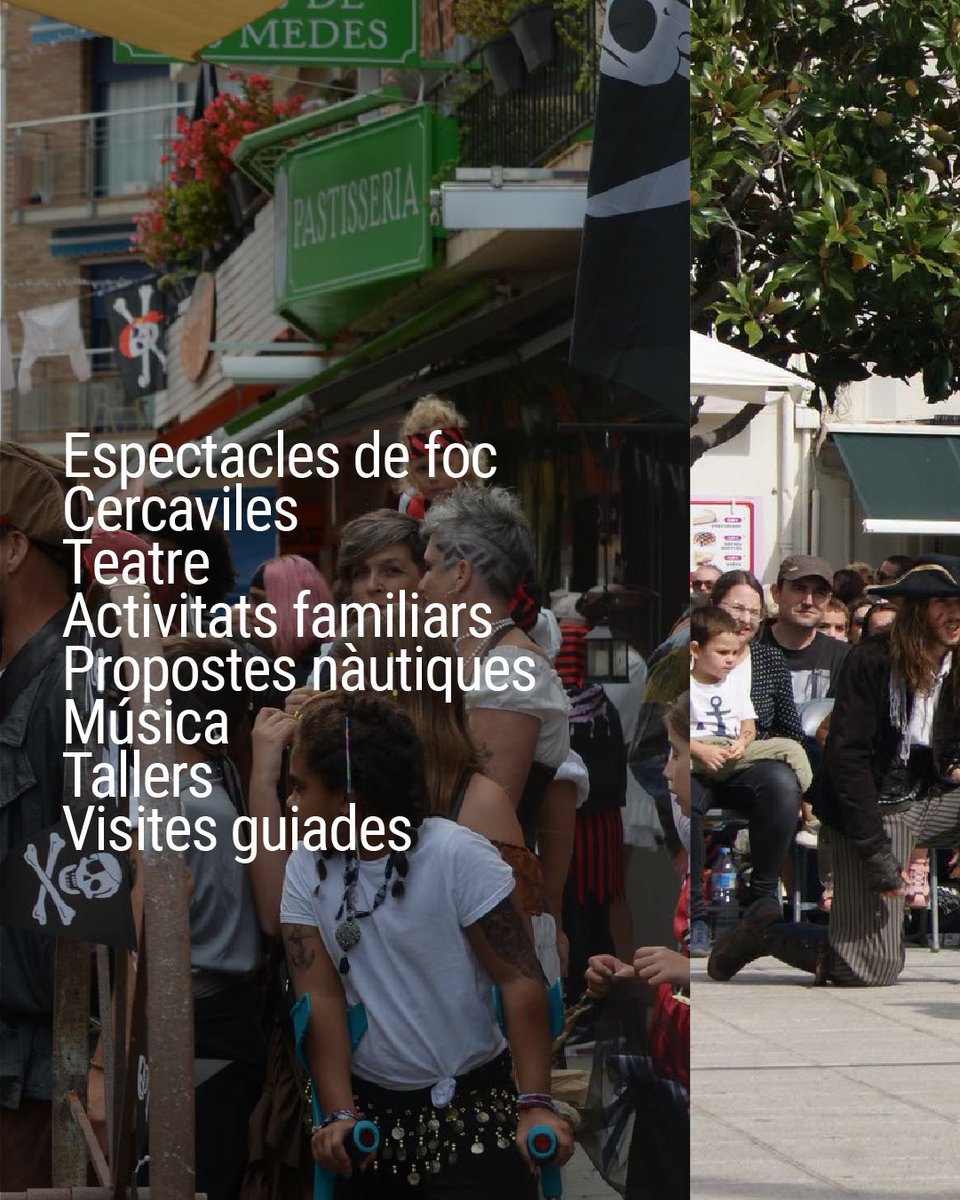 menutsGirona's tweet photo. 🏴‍☠️ Famílies, ja ho tenim aquí! La 22a Fira de Pirates i Corsaris de les Illes Medes arriba amb tres dies plens d’aventures, espectacles i activitats per viure l’ambient pirata en família.

📅 25, 26 i 27.9.26
📍 L’ESTARTIT
🔗 https://t.co/CKWa8W9S6V

#menutsgirona @VisitEstartit https://t.co/4AhmsZoX8N