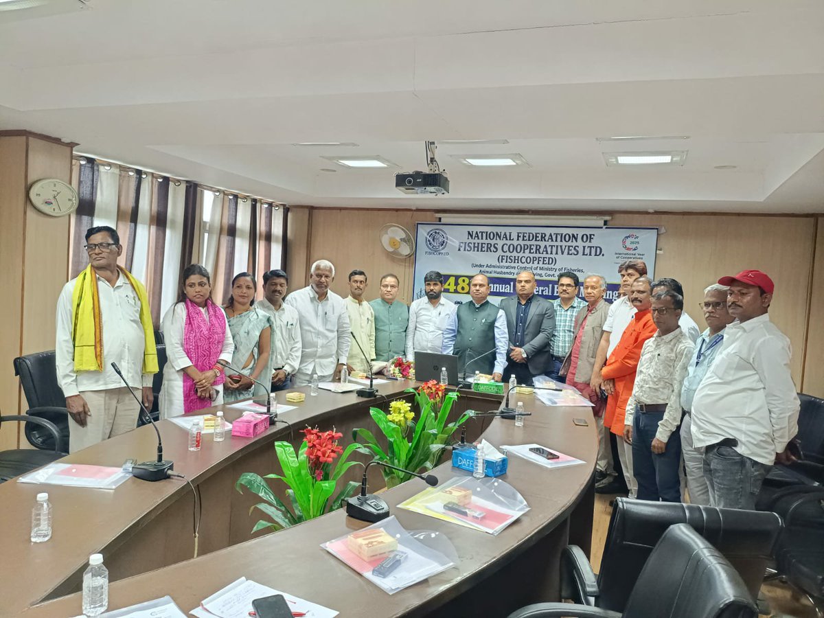 fishcopfedindia's tweet photo. Glimpses from the 48th Annual General Meeting of FISHCOPFED, successfully held today at our Head Office in New Delhi. We remain committed to empowering the fishing community and shaping a brighter future for the cooperative sector. https://t.co/4D9phBMFAp