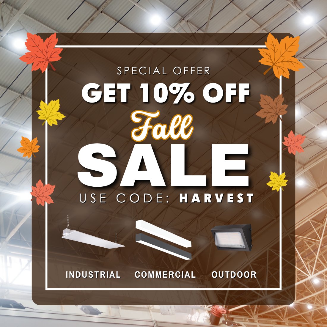 warelightcom's tweet photo. Last day for Fall Sale savings! Take 10% off everything in store, from high bays and panels to outdoor lighting. Every category is included. Link below.

https://t.co/hWKouBOrIN https://t.co/C4cFTpEflF
