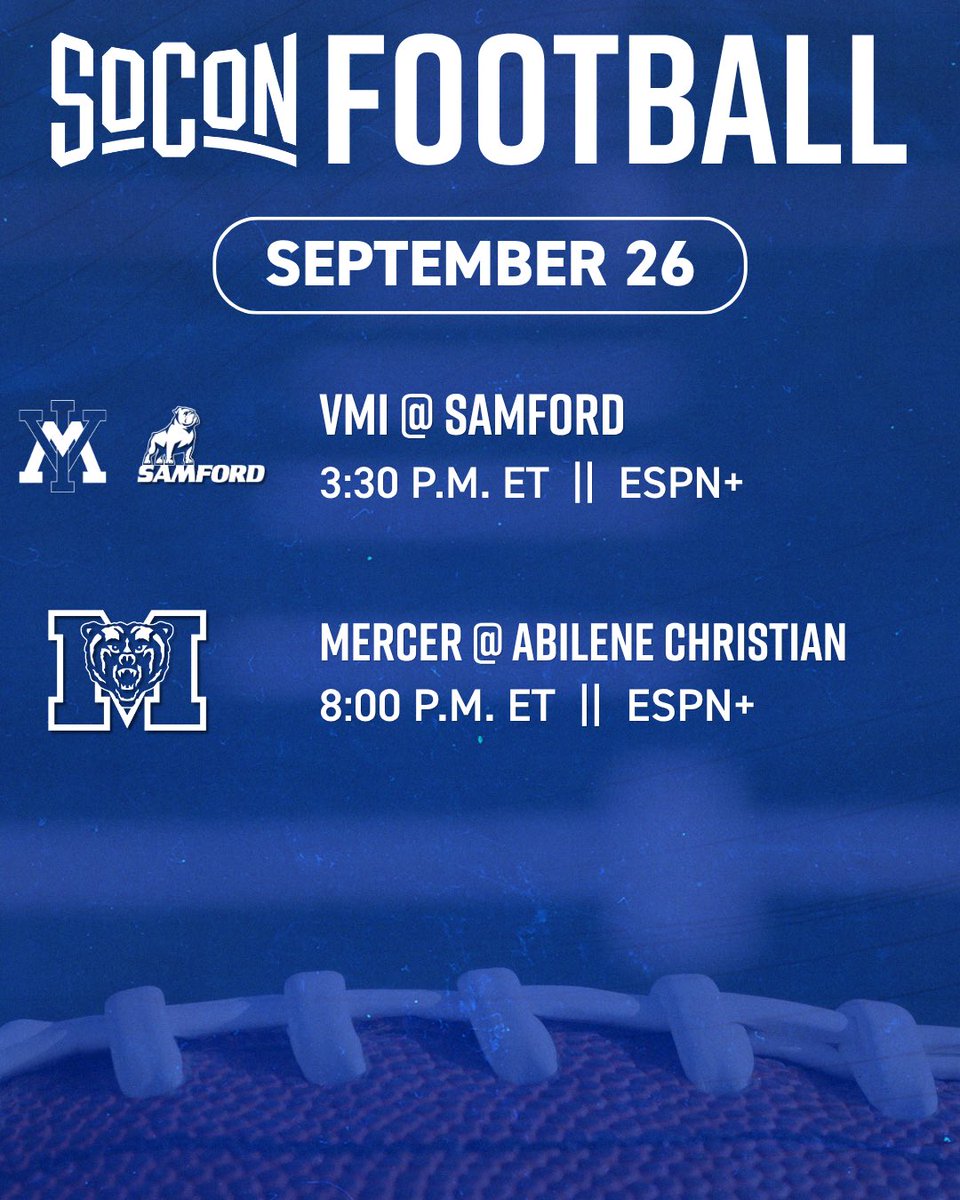 SoConSports's tweet photo. Weโve got another action-packed #SoConSaturday! Check out tomorrowโs #SoConFB schedule ๐
#itsallhere https://t.co/5c2PRUO26c
