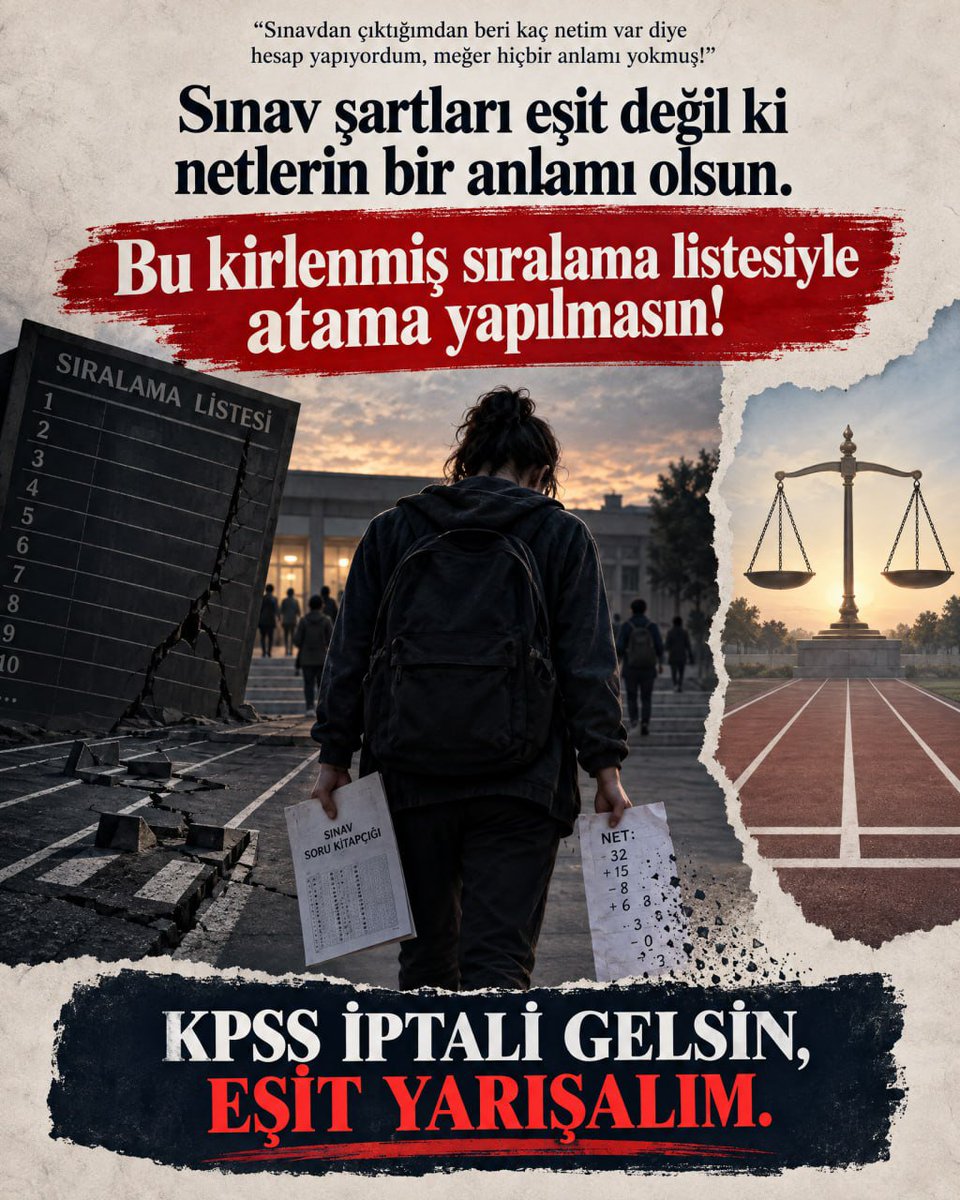 tiktak_tak's tweet photo. Adayların beyanları görmezden gelinerek bu süreç kapatılamaz. İddialar araştırılmalı, gerçek ortaya çıkarılmalı !
KPSSde Adalet ‼️‼️‼️ https://t.co/Lxj5qaOSUQ