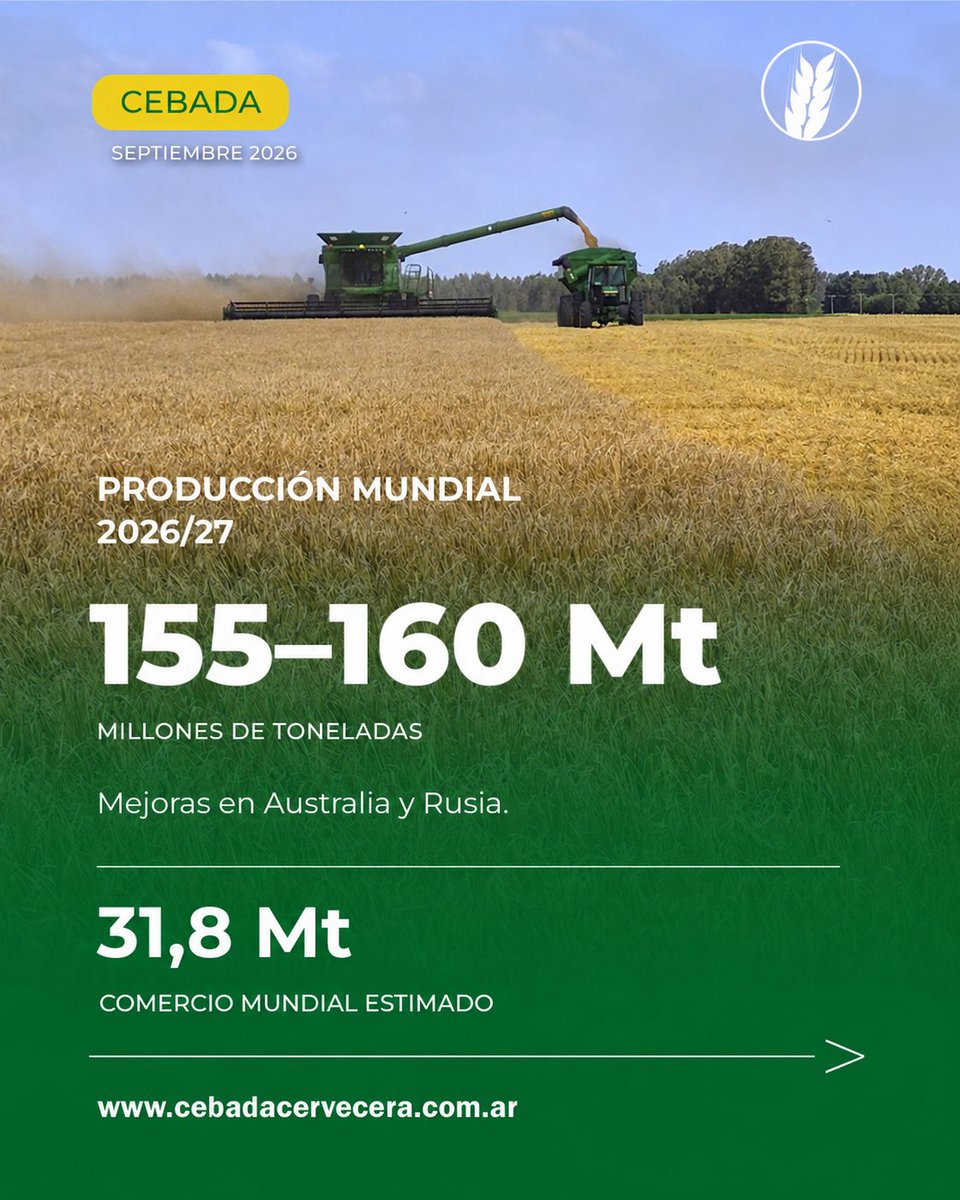 CebadaCervecera's tweet photo. 🌾 ¿Qué está pasando con la #Cebada en el mundo?

Factores geopolíticos, comerciales y climáticos condicionan precios y flujos, mientras la cebada forrajera sostiene los valores.

En nuestro informe mensual, @MarioCattneo1 y @fidelcortese analizan el mercado. https://t.co/bxL2J9uWOD