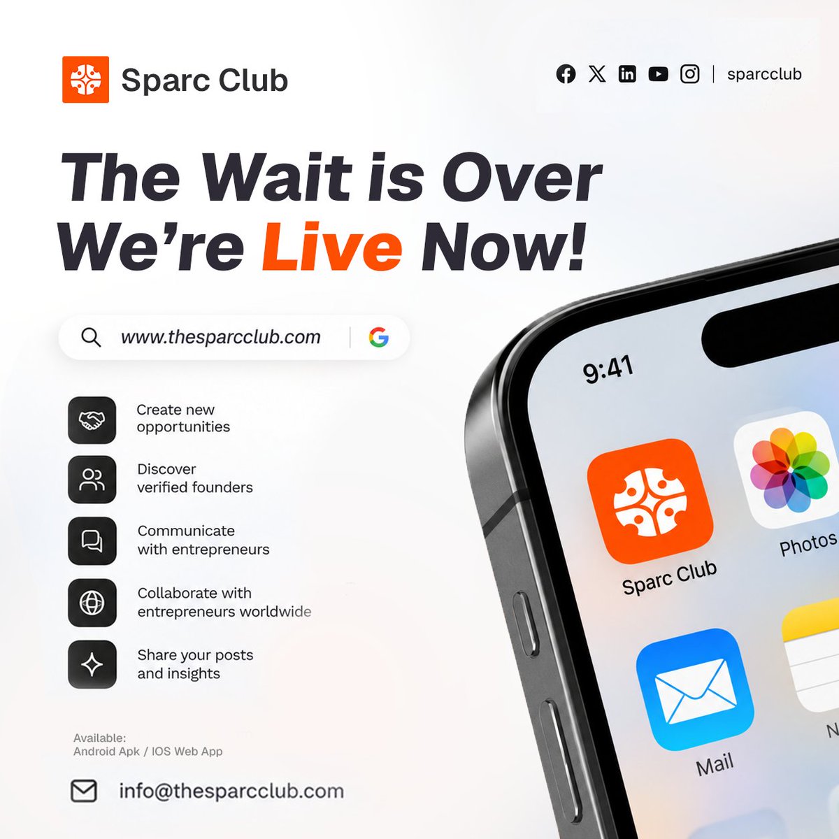 sparcclub's tweet photo. We’re finally LIVE. 🚀

After 4 months of building and thousands of requests, The Sparc Club is now open | The private platform for founders and entrepreneurs.

Explore: https://t.co/Mt8bwSuACH

#SparcClub https://t.co/IK6fVLI6mX