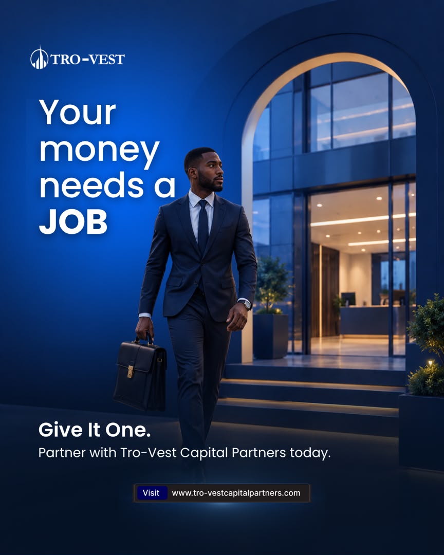 TrovestCP's tweet photo. Your money needs a job. 💼💰

Give your money a purpose and explore investment opportunities that can help you work towards your financial goals.

Partner with Tro-Vest Capital Partners today.

🌐 https://t.co/5CP9VshN4r

#TroVest #Investing #WealthBuilding #finance https://t.co/sVxHgUeNuo