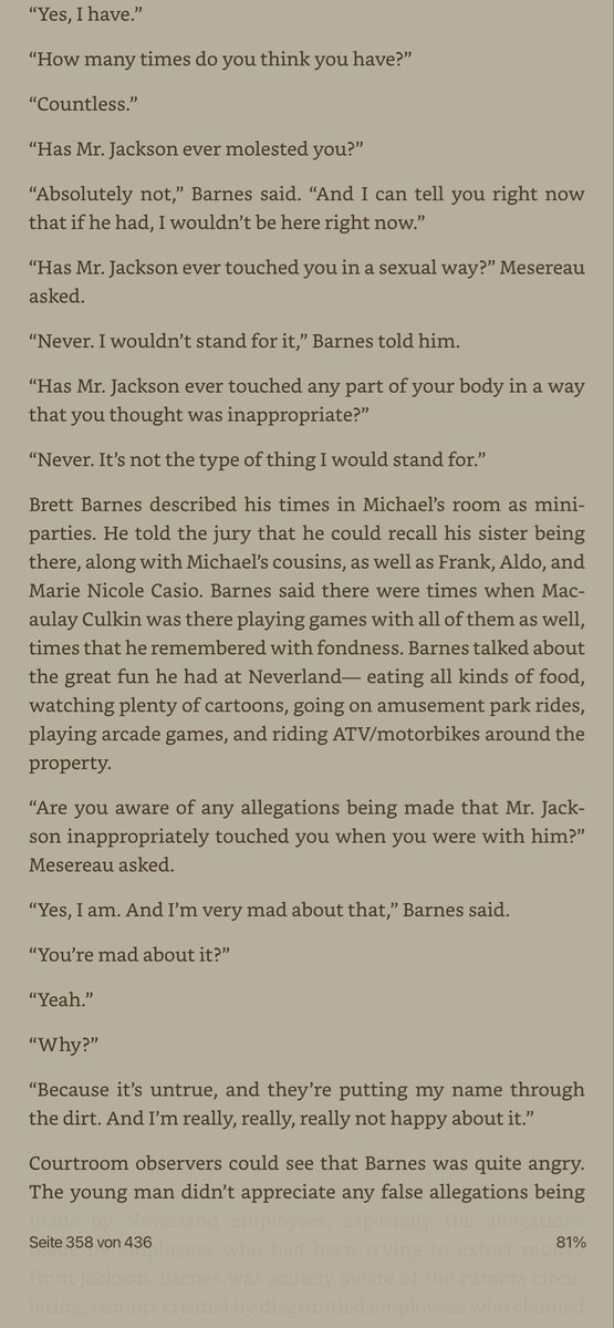 LiberianGirl779's tweet photo. “When @IAmBrettBarnes was called by the defense as their next witness, the blood left Tom Sneddon's face, and the man turned as white as a ghost. The DA couldn't believe that yet another young man was stepping forward to help Michael Jackson. Insiders knew that the prosecution was trying to hound people, people like Macaulay Culkin. Mesereau was informed that Santa Barbara sheriffs were knocking on the neighbors' doors of at least one key witness, which could have had an intimidating effect. Yet Jackson's friends were waltzing into court of their own free will.” Thank you Brett, we’ll never forget that you were there for Michael 💔