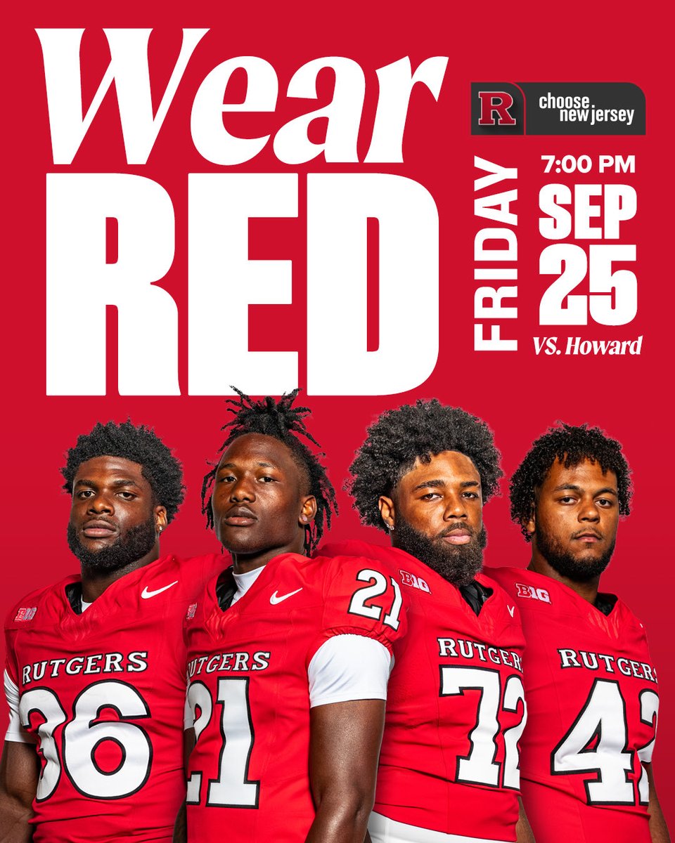 rutgers_nil's tweet photo. It’s gameday! Wear red and Go RU! ❤️

@RFootball 
#WearRed #RNIL #ChooseNewJersey https://t.co/FCUWqca8lw
