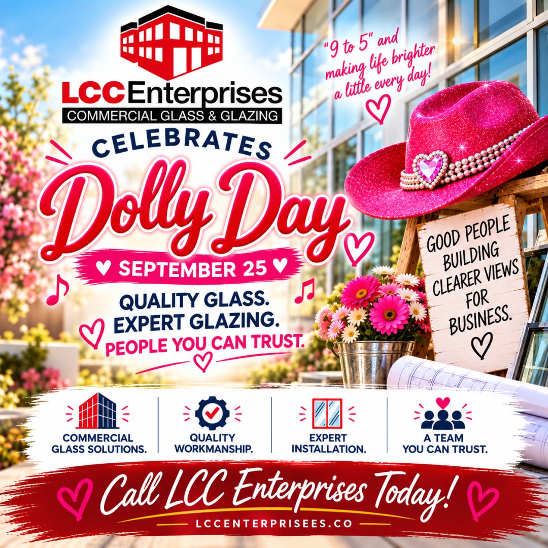 LCCEnterpriseVA's tweet photo. Working 9 to 5… and building clearer views for business. 💗

This Dolly Day, we’re celebrating the craftsmanship and people behind quality commercial glass and glazing.

📲 (540) 214-3773

#DollyDay #CommercialGlazing #LCCEnterprises https://t.co/aSHhuX3hNA