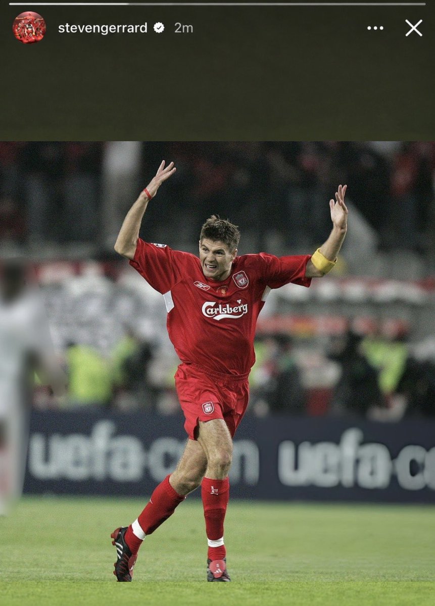 AnfieldPapers's tweet photo. STEVEN GERRARD ON INSTAGRAM. 😭 https://t.co/1rjTH9H4zP
