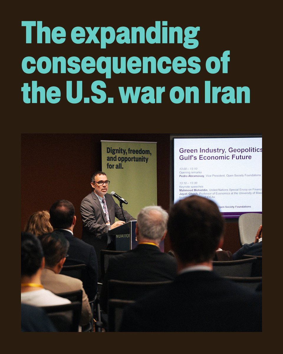 OpenSociety's tweet photo. Seven months into the U.S. war on Iran, fighting has widened and the consequences have spread far beyond Iran’s borders.

The closure of the Strait of Hormuz, rising insecurity in the Red Sea, and pressure on energy markets are felt in the Gulf, Lebanon, Syria, and the Horn of Africa.