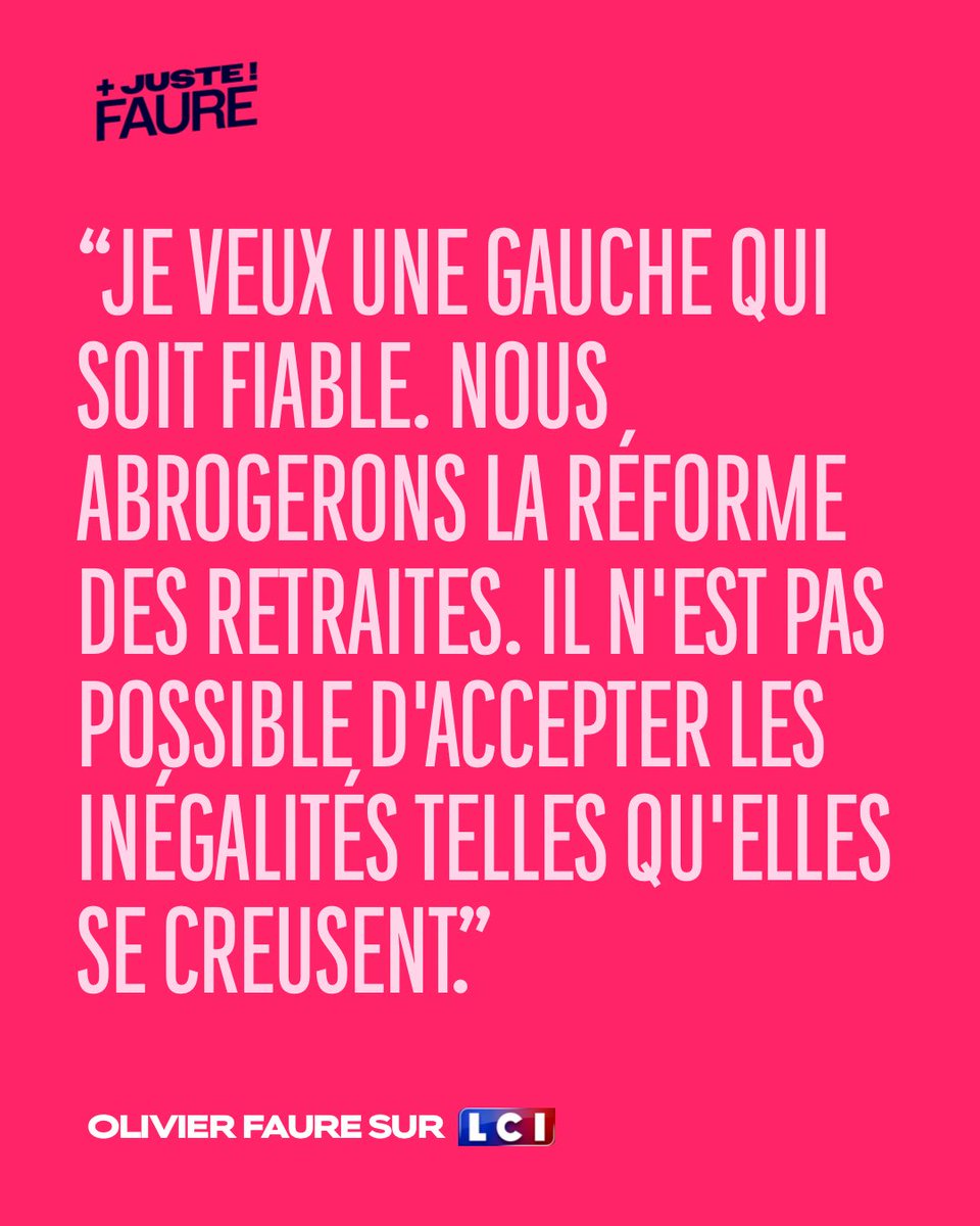 AvecFaure_14's tweet photo. « Je veux une gauche qui soit fiable. Nous abrogerons la réforme des retraites. Il n’est pas possible d’accepter les inégalités telles qu’elles se creusent. »

#avecfaure2027 https://t.co/RRNev84DfN