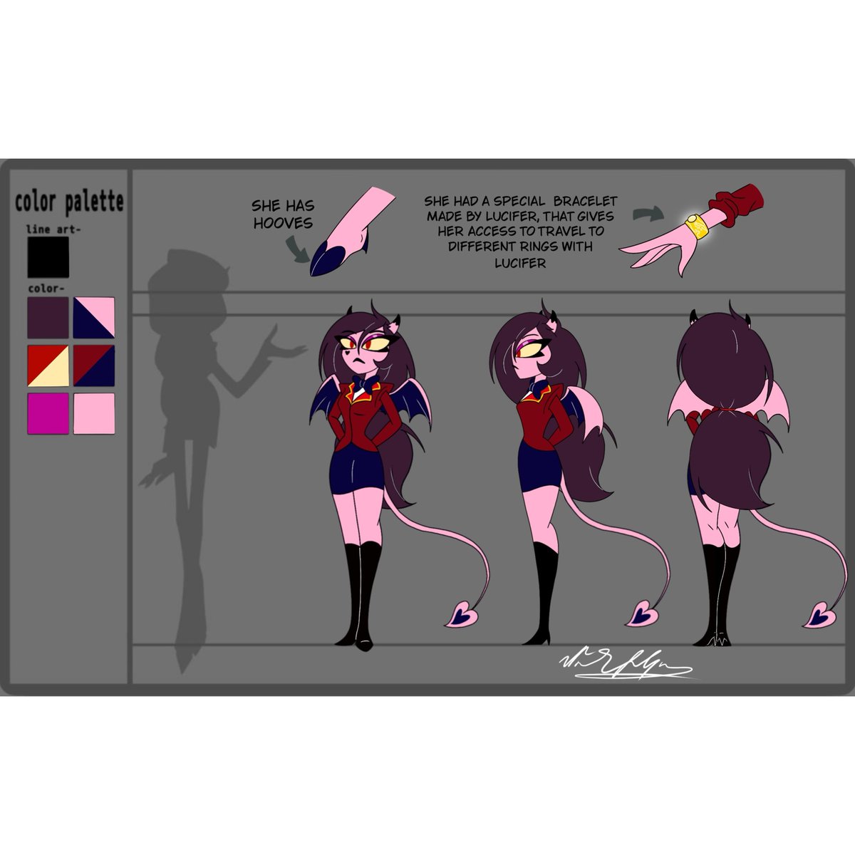 MonikaKocharian's tweet photo. Hey everyone! Meet my first Hazbin Hotel OC, the Morningstar’s royal advisor/assistant/personal guard dog:  Yun! 💖

#hazbinhotel #hazbinhotelseason2 
#hazbinhotelOC #hazbinhotelLucifer #luciferxoc https://t.co/VLSm1nrm6S