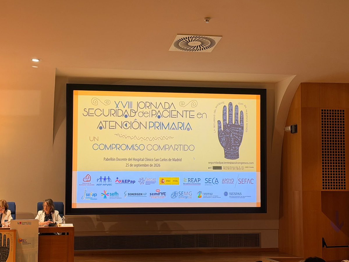 asanec's tweet photo. 📍Hoy 25 de septiembre, @maruferos presidenta de @asanec ha asistido en representación a la XVIII Jornada de Seguridad del Paciente en #AtenciónPrimaria, celebrada en el Pabellón Docente del Hospital Clínico San Carlos de Madrid.
#segpacap #seguridaddelpaciente #efyc https://t.co/w0ryBFA1Q2