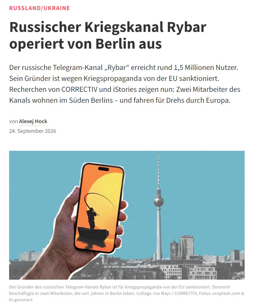 DortmundaBerlin's tweet photo. Selbst nachdem das Russische Haus in Berlin geschlossen wurde agiert der russische Propagandakanal Rybar, der dem russischen Auslandsnachrichtendienst SW nahesteht, mit zwei Mitarbeitern weiterhin aus dem Süden Berlins, wie Correctiv herausgefunden hat. https://t.co/gCsFjPOkEK