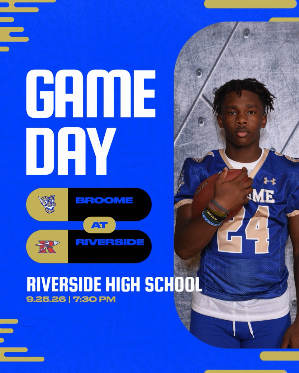 GOCENTURIONSGO's tweet photo. IT'S GAMEDAY!!!

Varsity Football is back in action on the road tonight at Riverside!

#GoBroome
#GoCenturionsGo
#ConquerandPrevail https://t.co/8CGxB9g0YI