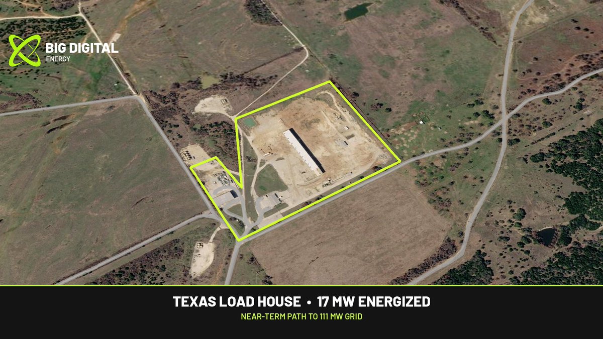 BigDigital's tweet photo. Texas Load House, Hood County.

🔰 17 MW live. Near-term path to 111 MW of grid capacity, subject to ERCOT.

🔰 Tensor IQ is the offtake on that 17 MW — 7,748 NVIDIA B300s targeted Q2 2027, subject to definitive agreements. Indicative 15-year power-lease revenue on that 17 MW: ~$546 million, assuming full utilization.

$BGDE