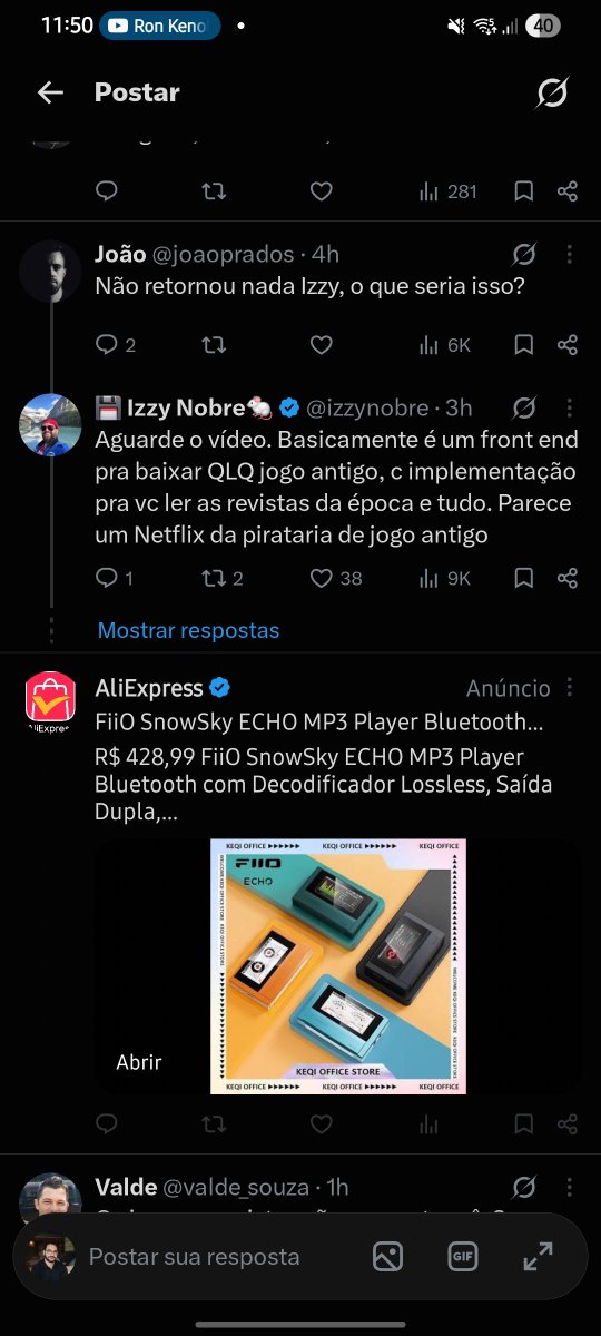 robsonasaki's tweet photo. @izzynobre @joaoprados Até a propaganda que aparece é do Echo. Virou embaixador mesmo. https://t.co/WaQiPha72o