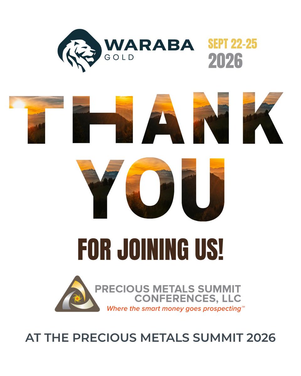 WarabaGold's tweet photo. A great few days at the 2026 Precious Metals Summit.

Thank you to everyone who took the time to meet with the Waraba Gold team, hear our story and discuss what lies ahead.

We appreciate the conversations — and look forward to continuing them. https://t.co/4umgHKpZ02