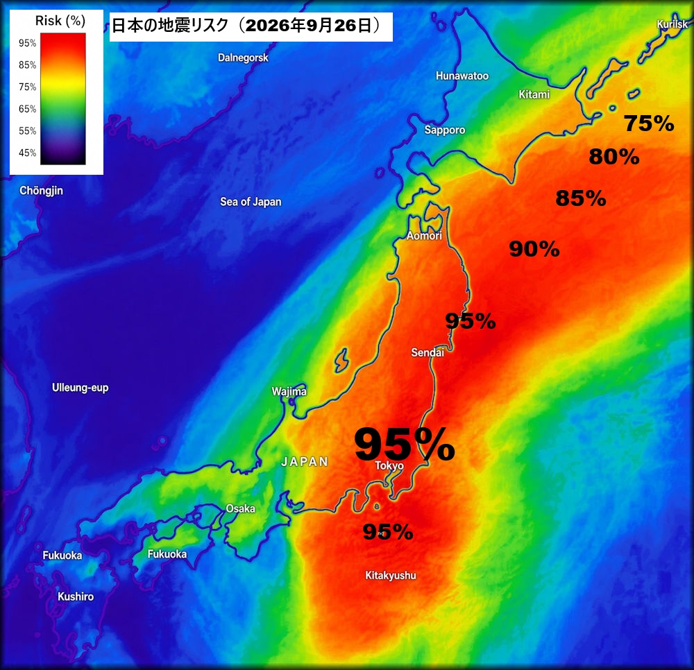 earthquakejapan's tweet photo. 警告：今後24時間以内に、東京エリアでマグニチュード5.5以上の地震が発生する可能性があります。 https://t.co/ADSpYv2sDY