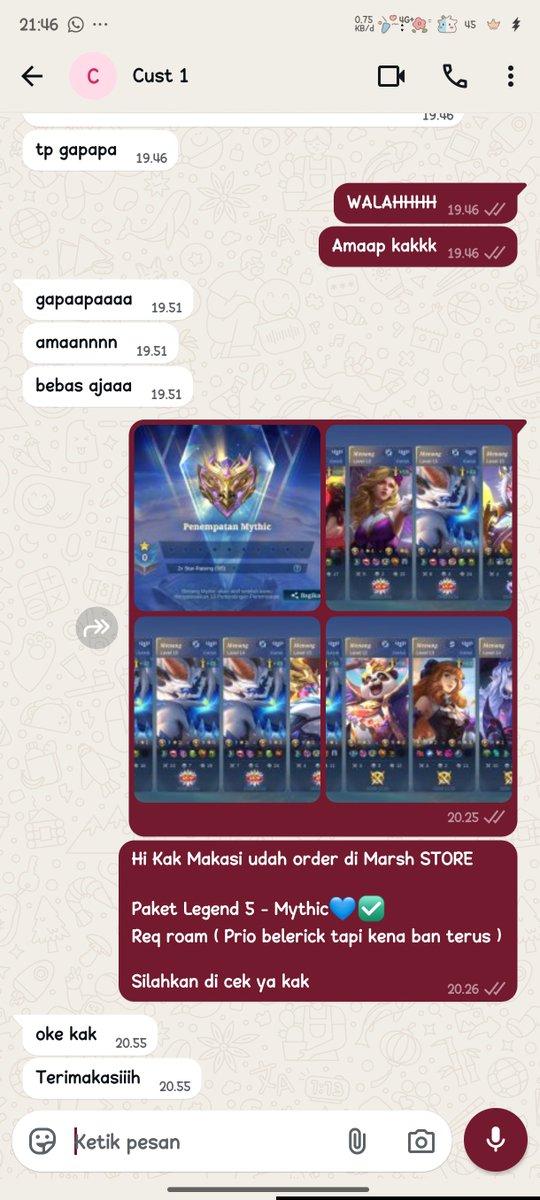marshstorejoki's tweet photo. 1. Paketan Legend 5 - Mythic grad Req Roam💙✅

on trus ya buat joki ml, jokgen nya guizttt
paket rank + bonus star masih adaa lesgooo

#jokiml #zonauang https://t.co/sGKOdtWT0J