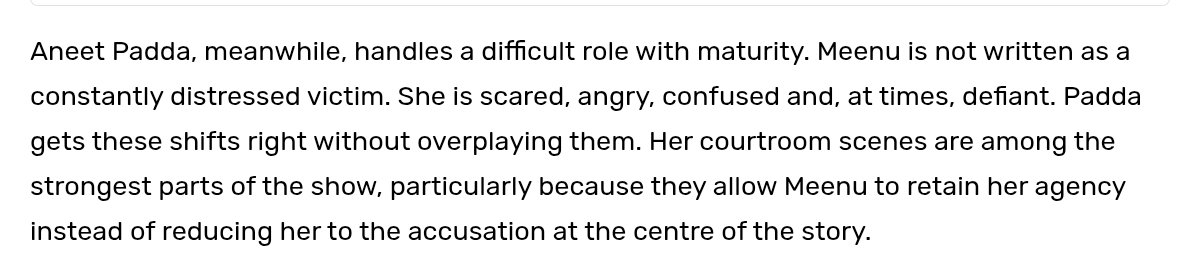 aneetcrs1l's tweet photo. Aneet as Meenu is all praises by the critics and reviewers!

 here are some reviews by TheHR India, News18 &amp; India today! 
Aneet dominating the tl! https://t.co/sX4ni6RSmB