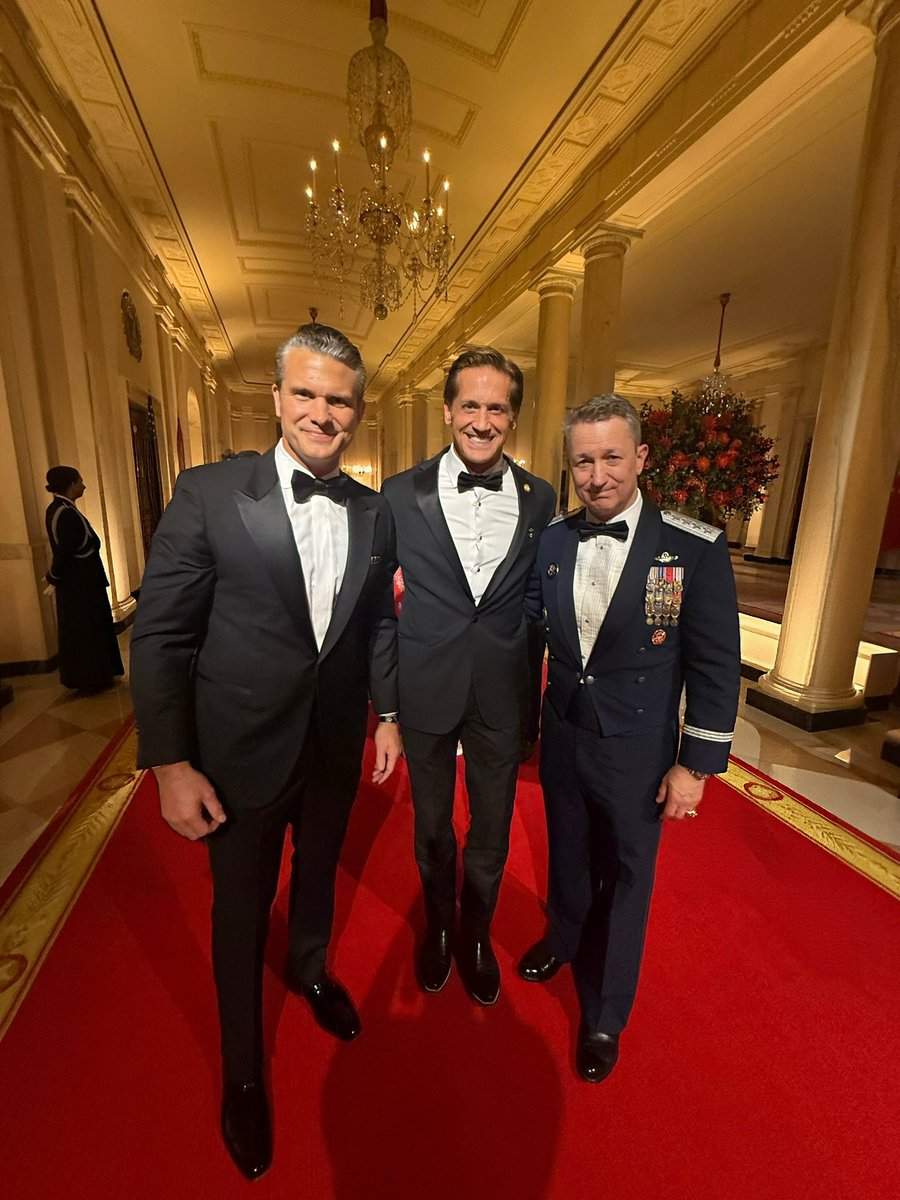RepMcCormick's tweet photo. A truly incredible evening at the White House for a historic State Dinner. 

As a veteran of over 20 years in 2 services, what an honor to be with the top 3 levels of the chain of command…. The Commander in Chief, Secretary of War, and Chairman of the Joint Chiefs of Staff. There’s never been a more transformative time in military strategy or tactics. The evolution of weaponry, the execution of complex military operations, and the massively improved morale during this era are awe-inspiring.