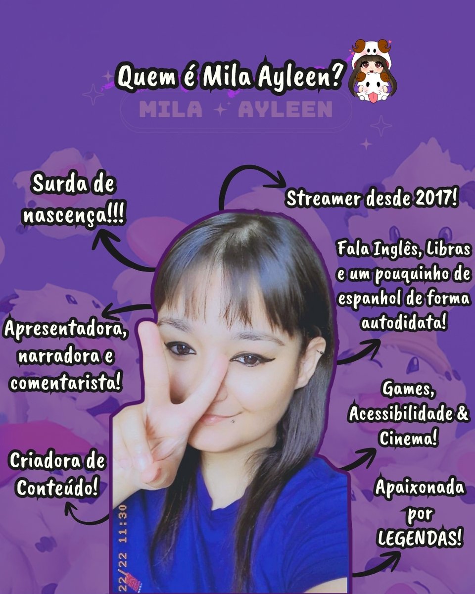 milaayleen's tweet photo. Oie, tudo bem? Eu sou a Mila, a surda que faz lives diárias e cria conteúdo desde 2017! 💜

Finalmente meu site está no ar, nele você poderá me conhecer melhor e minha trajetória, e com isso, estou disponível para receber propostas! 

Vamos? Vai ser um prazer imenso trabalhar com você(s)!

🌐 https://t.co/MCMGtmBZ8D
📩E-mail: milaayleen@gmail.com
Muito obrigada!💖