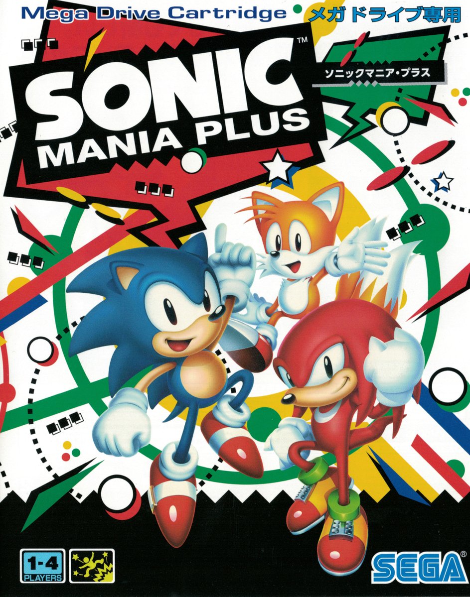 Sonic_Hedgeblog's tweet photo. The alternative cover artwork for 'Sonic Mania Plus', for the PlayStation 4 Japanese version. https://t.co/JHdTWWuZco