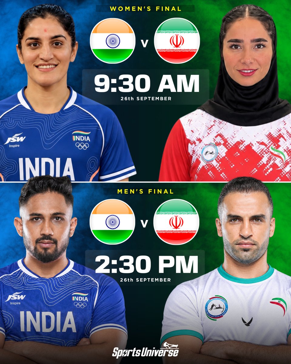 SportsUniv7's tweet photo. Two India vs Iran Finals in a Single Day. 💀 https://t.co/owoStxexXn