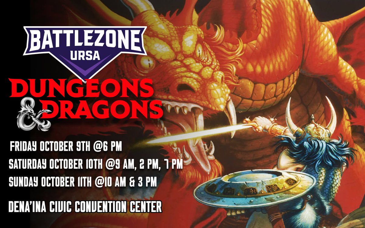 ArtOfWhiteNoise's tweet photo. Its fast approaching! #BattleZoneUrsa is go Oct 9th-11th Anchorage, Alaska!
https://t.co/gKebolX0f8
#ttrpg #tabletopgames #ttg #DungeonsandDragons #Warhammer40k #pokemon #cardgames #minatures #models #painting #XWing #fleshandblood #CrisisProtocol #AgeofSigmar #Lorcana https://t.co/4zTQjXUUae