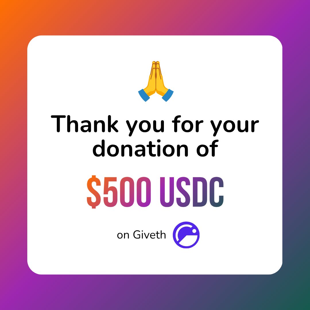 Crypto_Altruism's tweet photo. A huge thank you to the generous community member who donated 500 USDC to Crypto Altruists on @Giveth 💚

Your support will help keep the podcast &amp; platform going, so we can educate and onboard more changemakers to Web3!

We don't know who you are, but we appreciate you! 🙏 https://t.co/6Hfm1JcNRw