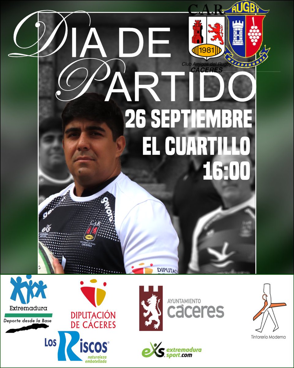 CARCaceres1981's tweet photo. Sábado 26
16:00h
El Cuartillo
CAR CÁCERES- @CRMajadahonda 

Comienza la liga #DHB @ferugby https://t.co/Al5q9AUWFj