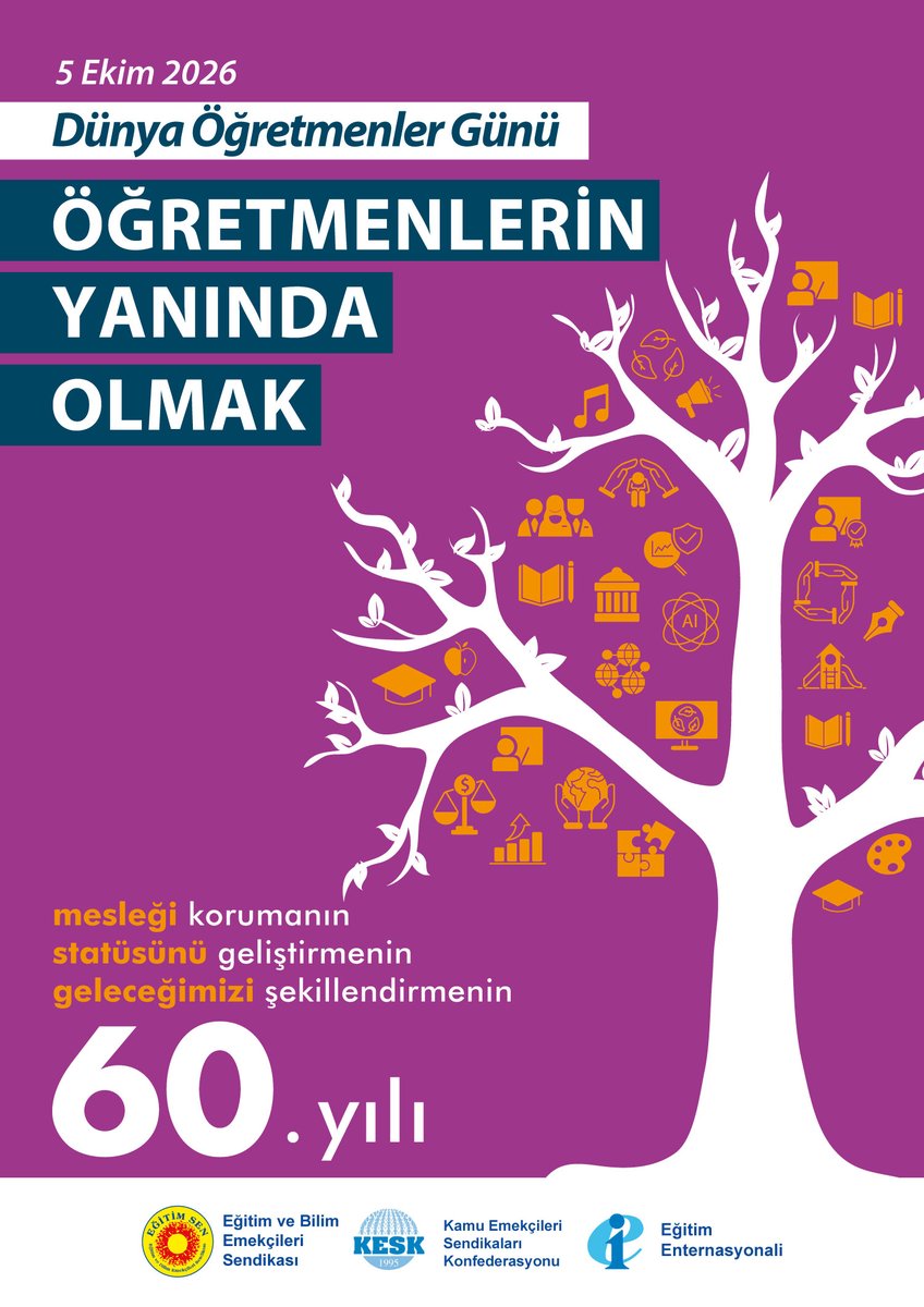 egitimsen's tweet photo. 🔴Öğretmenlerin yanında olmak: Mesleği korumanın, statüsünü geliştirmenin, geleceğimizi şekillendirmenin 60. yılı...
#5Ekim
#DünyaÖğretmenlerGünü 
#WorldTeachersDay 
@eduint https://t.co/f6ojJsSHkZ