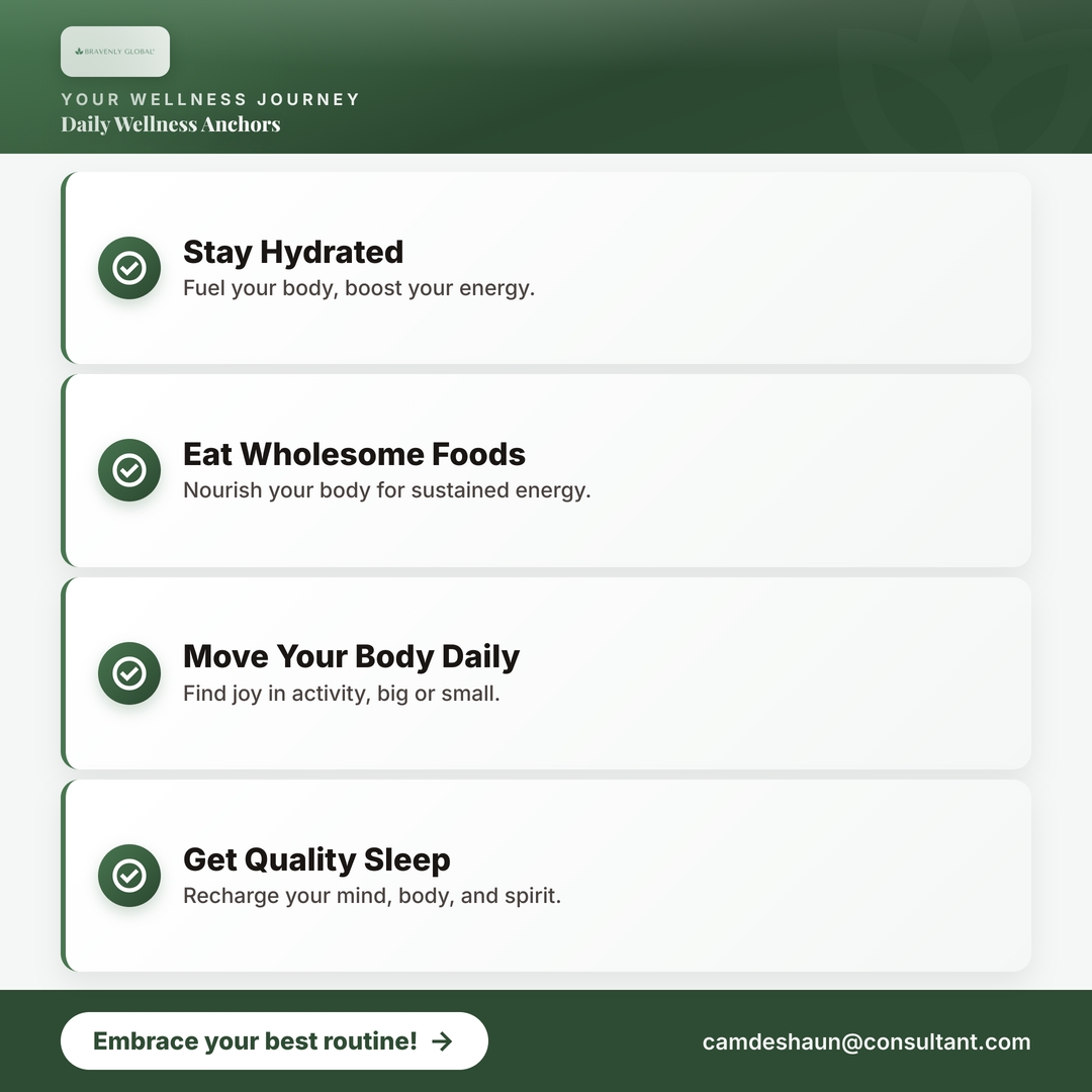 Tee_Green2's tweet photo. Choose two wellness nonnegotiables you can honor daily and find support at https://t.co/95z2vvh1xH or camdeshaun@consultant.com. #WellnessTips #Bravenly #DailyRoutine #HealthyChoices #Balance #HolisticHealth https://t.co/5N0wAqaETV