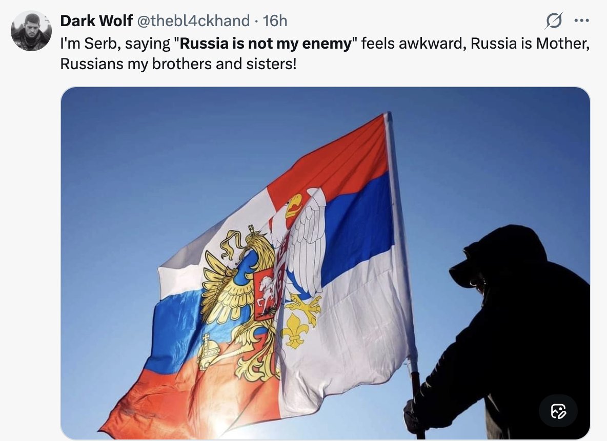 RussianRoad_'s tweet photo. A new trend is taking over X.

People from different countries are posting the same sentence: “Russia is not my enemy!” 🇷🇺

Here’s what it looks like👇

#RussiaIsNotMyEnemy https://t.co/Y1T3GSQaY6