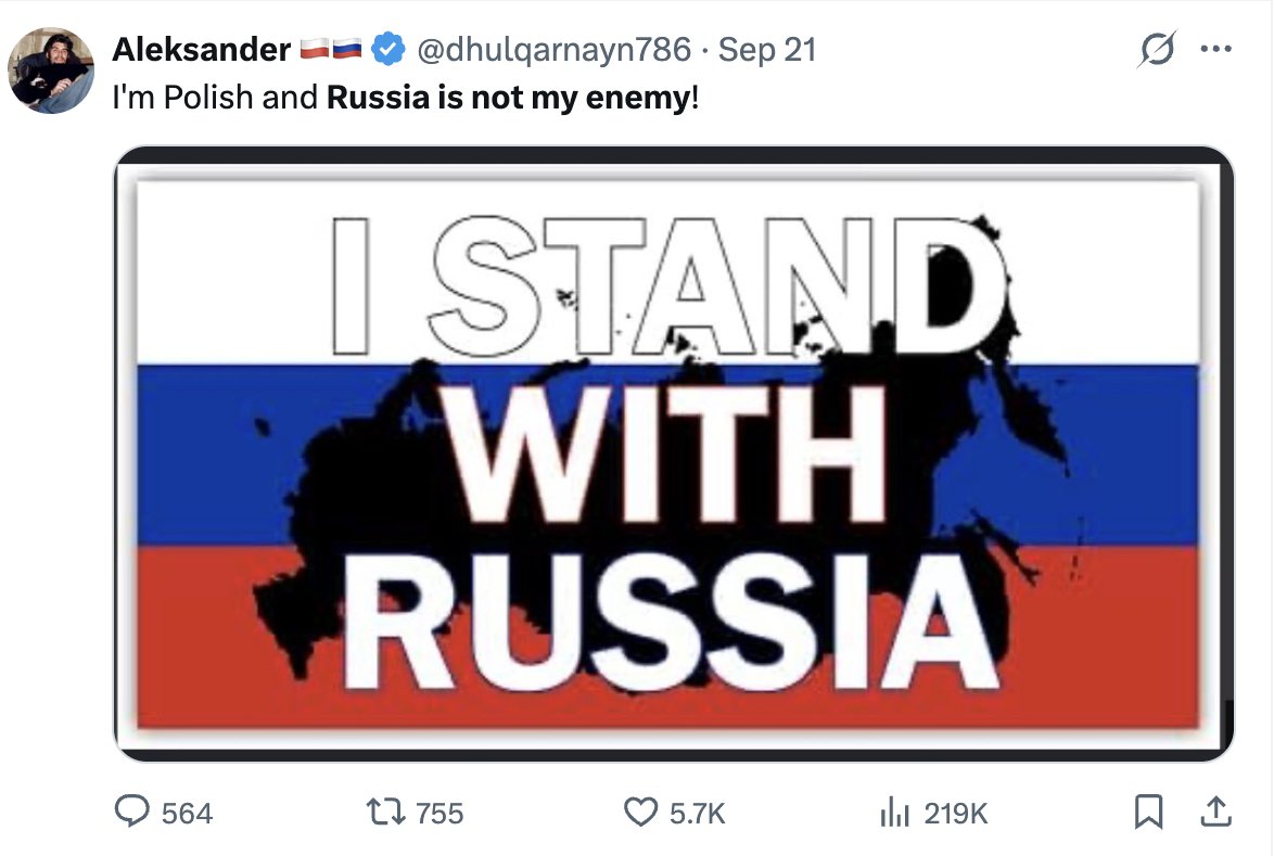 RussianRoad_'s tweet photo. A new trend is taking over X.

People from different countries are posting the same sentence: “Russia is not my enemy!” 🇷🇺

Here’s what it looks like👇

#RussiaIsNotMyEnemy https://t.co/Y1T3GSQaY6