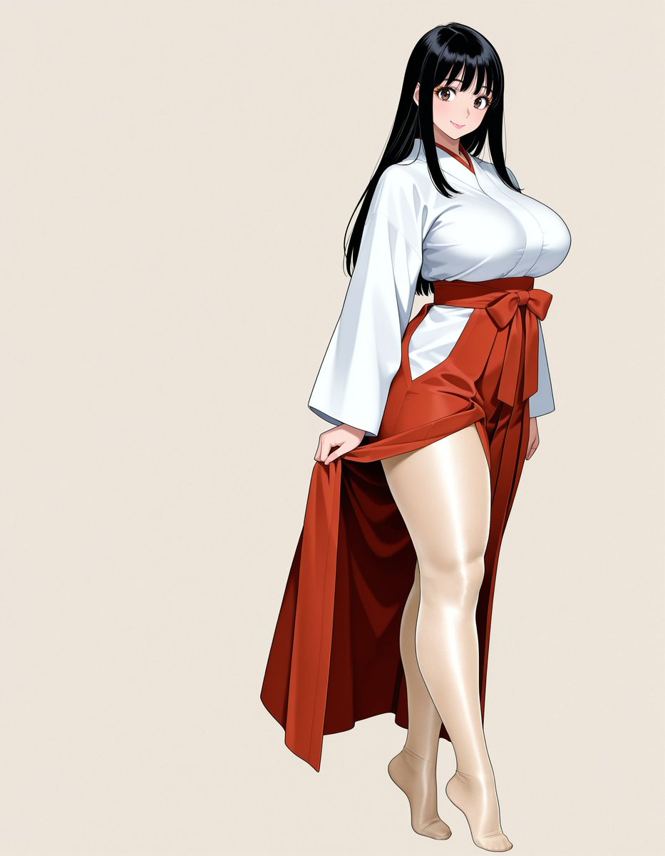 MickeyMatsuyam's tweet photo. [ 巫女スタイル / Shrine Maiden ]
オリジナルキャラクター / Original Character

#巫女 さん風の衣装です✨
朱色の袴から覗く、ツヤツヤを楽しんでいただけたら嬉しいです🤭💕

SFW illustration
#pantyhose #SFW #AIart https://t.co/ZpKTT6jiCu