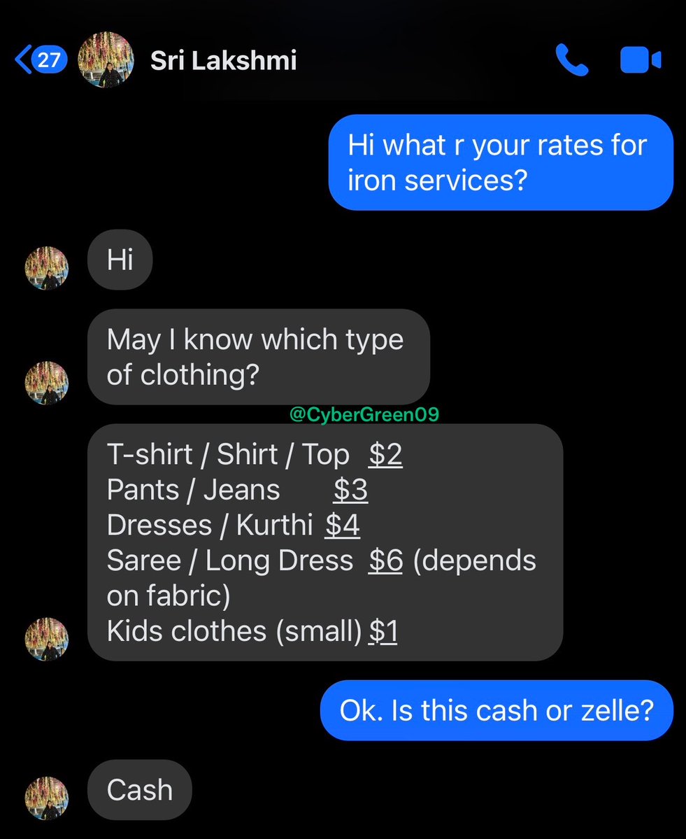 CyberGreen09's tweet photo. Sri Lakshmi runs a clothes ironing business from MacArthur Park Apartments complex in Irving, Texas. Cash only rates. Running an unauthorized business out of an apartment while evading taxes is a severe visa violation. Reported to @StateDept in 2025. Zero action taken. @USLaborIG https://t.co/beSX8b2AKi