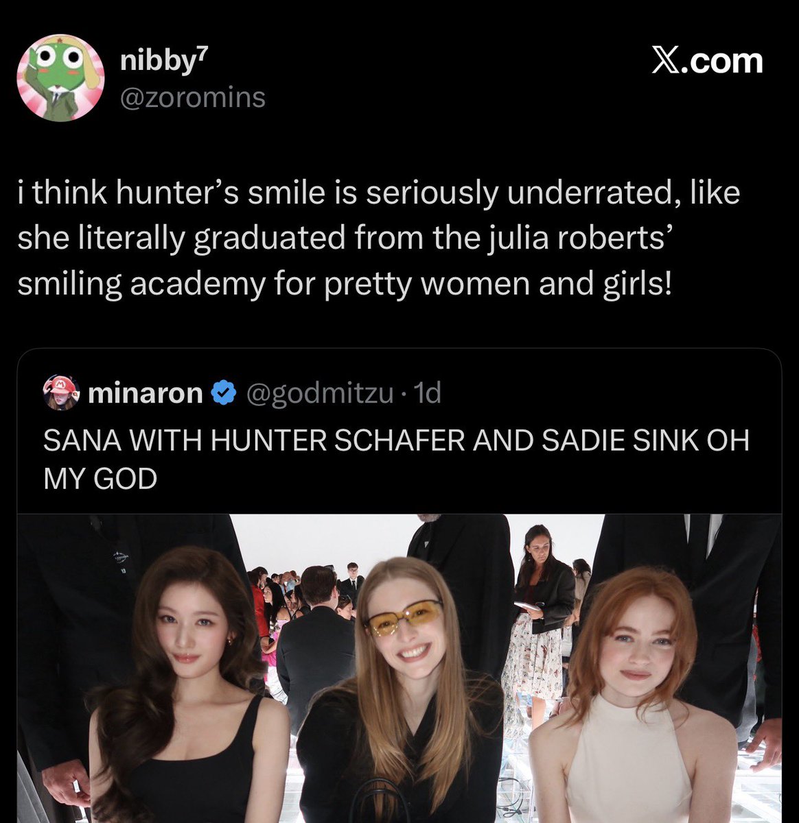 veezelb's tweet photo. why are people on here so obsessed with comparing modern celebrities to older ones when complimenting them? can she not just have her own pretty smile? https://t.co/AiHhYvlg2M