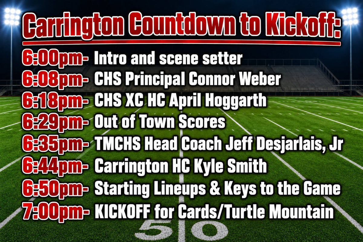 kdakthecardinal's tweet photo. Tonight's football coverage on KDAK The Cardinal

@NDScores @BLASTTOTHEPAST8 #NDPreps https://t.co/uynxj5g3xG