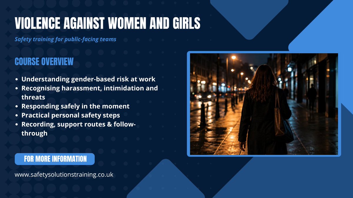 Safety_Sol_'s tweet photo. Frontline teams encounter VAWG indicators in homes and services. Training supports recognition, referral routes and personal safety decisions.

https://t.co/Fyk12Jmiau https://t.co/Q5DQ70b7tq