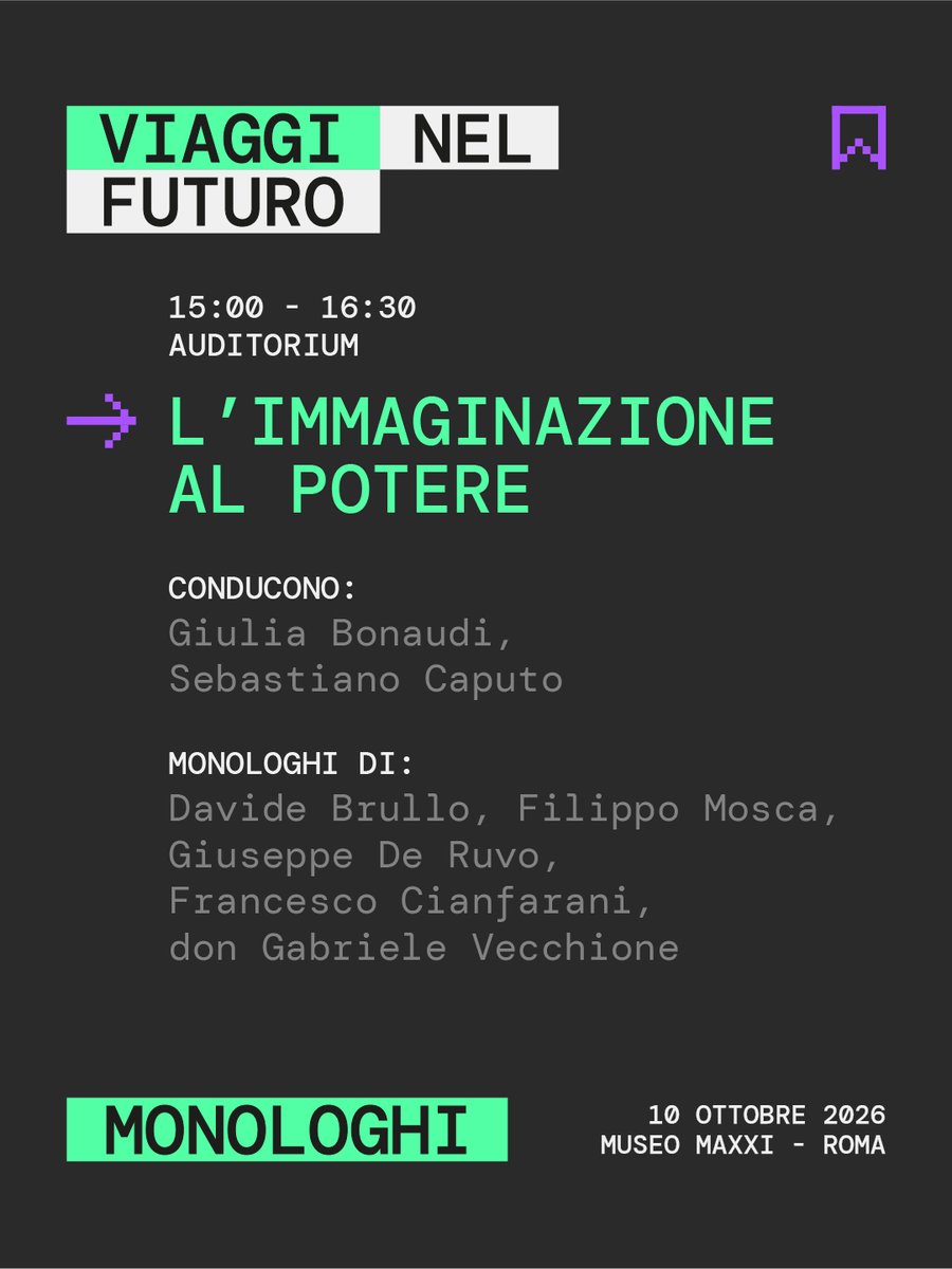 bayramcosmo's tweet photo. 🌌 Programma Auditorium - Viaggi nel futuro | Monologhi

🔬 L'immaginazione al potere

 10.10.2026 | MAXXI | Roma

Registrati per prenotare il tuo posto 👉 https://t.co/X6oZZzoA7j

#Bayram #Maxxi #quanti #futuro #fisica https://t.co/Bcn9g3xCCd