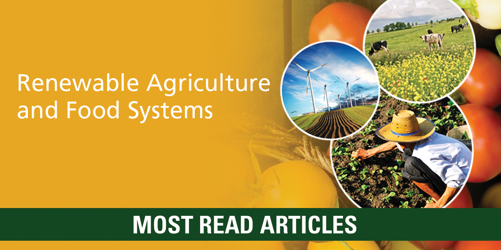 CUP_LifeScience's tweet photo. Check out the most-read articles from Renewable Agriculture and Food Systems here: 
📚 https://t.co/62bY9J4mHH
#agriculture https://t.co/sgJpruoXm3