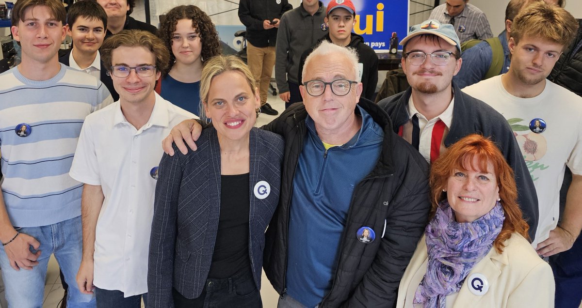 trudel_denis's tweet photo. Et boom !!

3 heures de porte-a-porte a Montréal hier !

Avec la merveilleuse Maude Brossard-Sabourin, candidate du @PartiQuebecois
 dans Hochelaga-Maisonneuve

Et la gang de jeunes du @CNJPQ

Mère de deux enfants qu'elle a élevé dans Hochelaga. Directrice générale adjointe du Chantier de l'economie sociale depuis des années 

Le coeur et la tête résolument à gauche.

Le campement Notre-Dame, c'est dans sa circo.

Avec PSPP, ils vont faire de l'itinérance leur priorité. 

J'ai pu remarquer l'impact de sa candidature sur les jeunes familles 

Citoyen d'Hochelaga, ne manquez pas cette occasion d'élire une progressiste qui comprend les enjeux et....qui sera sans doute au pouvoir !

Une bien belle soirée ! 

#élection #Québec