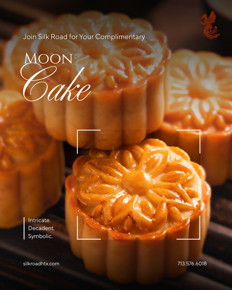 SilkRoadHTX's tweet photo. Treat yourself today! Enjoy a complimentary Moon Cake when you dine in with us for lunch or dinner at Silk Road. Available exclusively for dine-in guests while supplies last—stop by early so you don't miss out!

#SilkRoad #MoonCakeFestival #MidAutumnFestival #MoonCakes https://t.co/7cZpYqX4fs