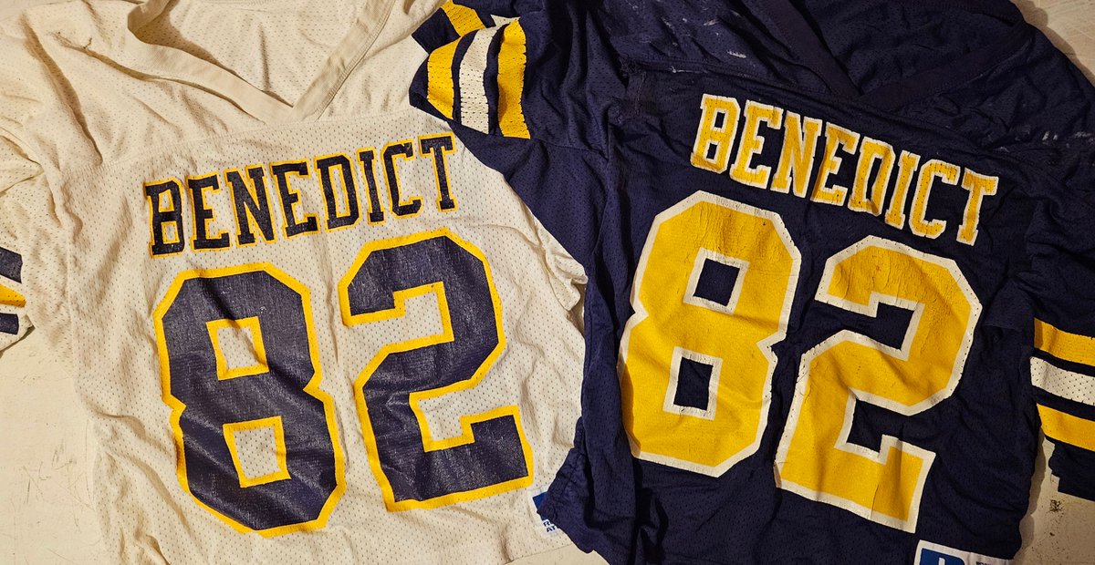 SuitUpVarsity's tweet photo. 📫️ 🔥 THE INBOX IS POPPING OFF!! 🔥  📫️ 

Benedict jerseys from the Eagles' 1997 6-man state title run! https://t.co/RoMkypfbfK